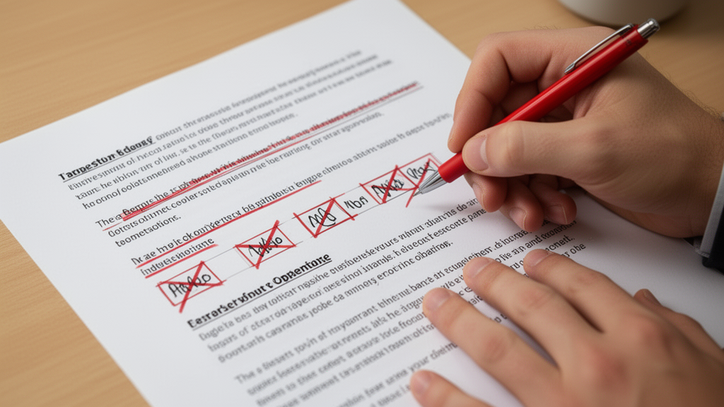 Editor marking common content update mistakes