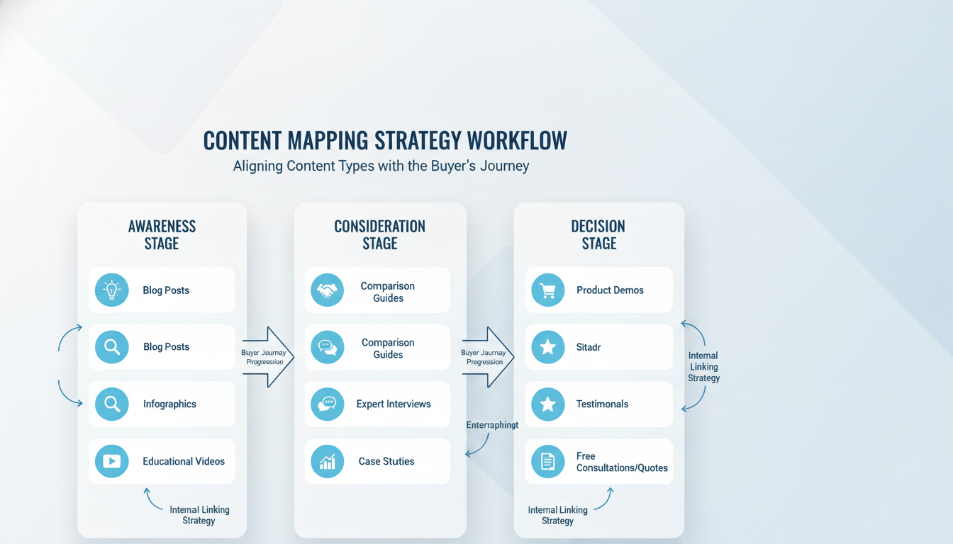 Illustration of a person weighing different options on a scale, symbolizing the consideration stage of a buyer's journey.