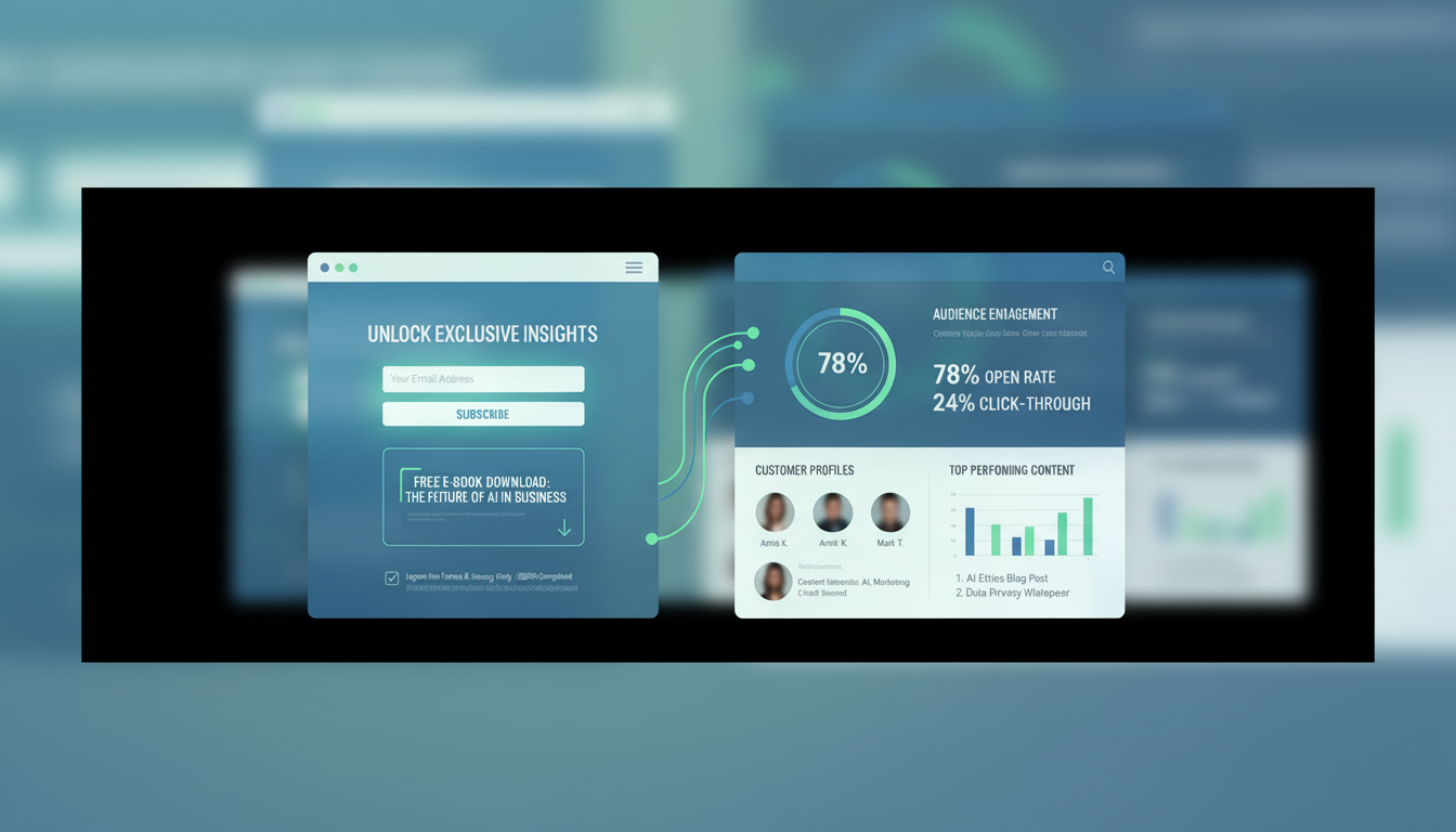 A stylized abstract representation of a network of connected individuals, symbolizing an owned audience.