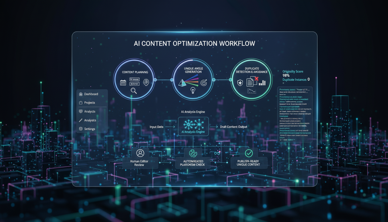 Abstract visualization of AI processing unique data streams to create distinct content outputs.