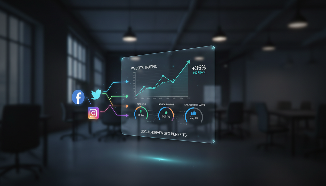 An AI-generated image of diverse social media icons arranged on a modern digital interface, representing connections and global reach.