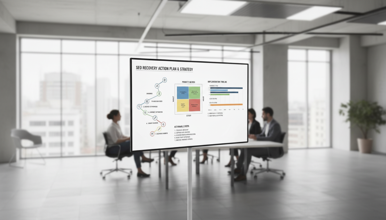 Person creating a recovery action plan with a checklist and timeline