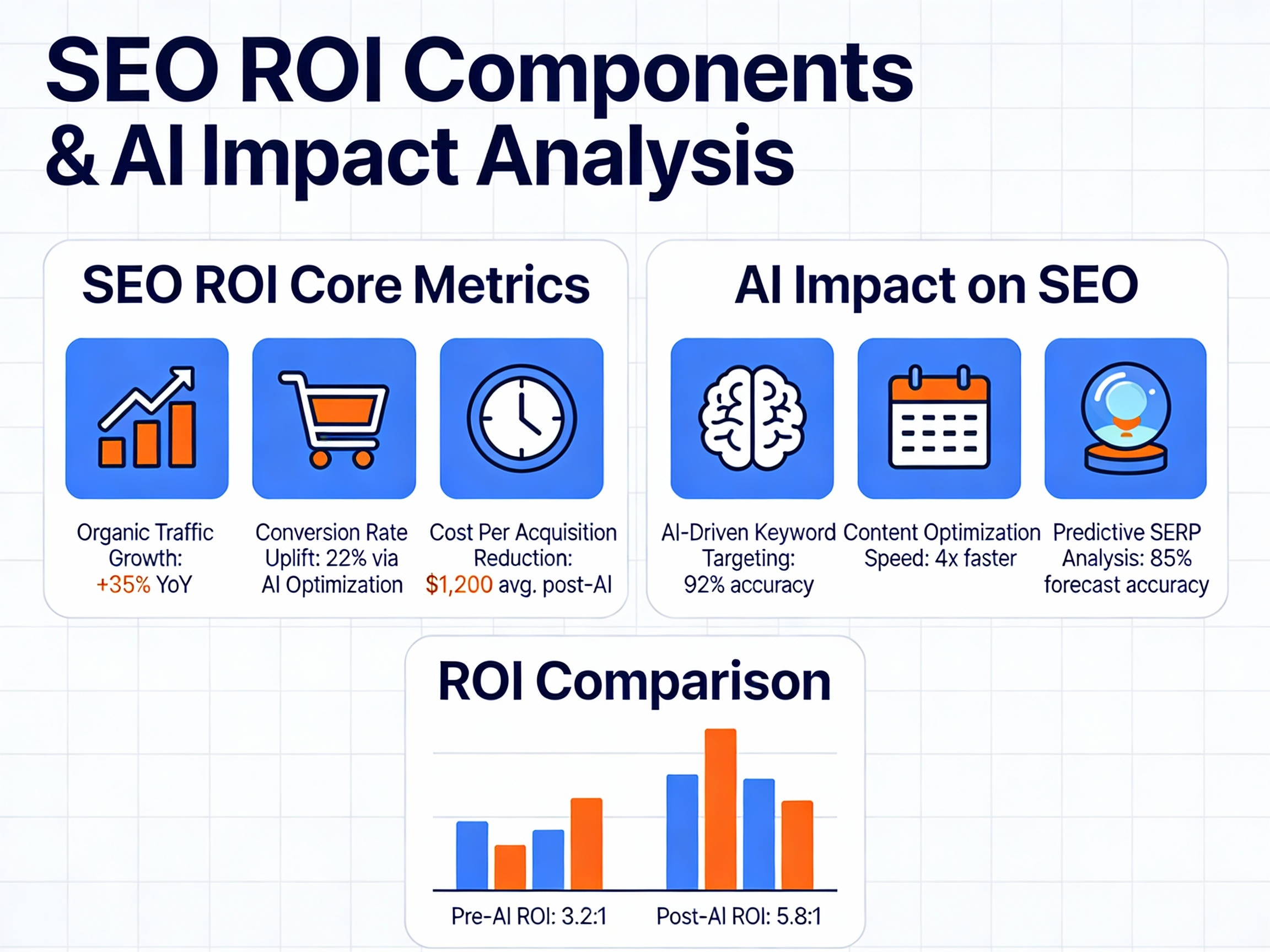 Infographic of SEO ROI factors in AI-dominated market