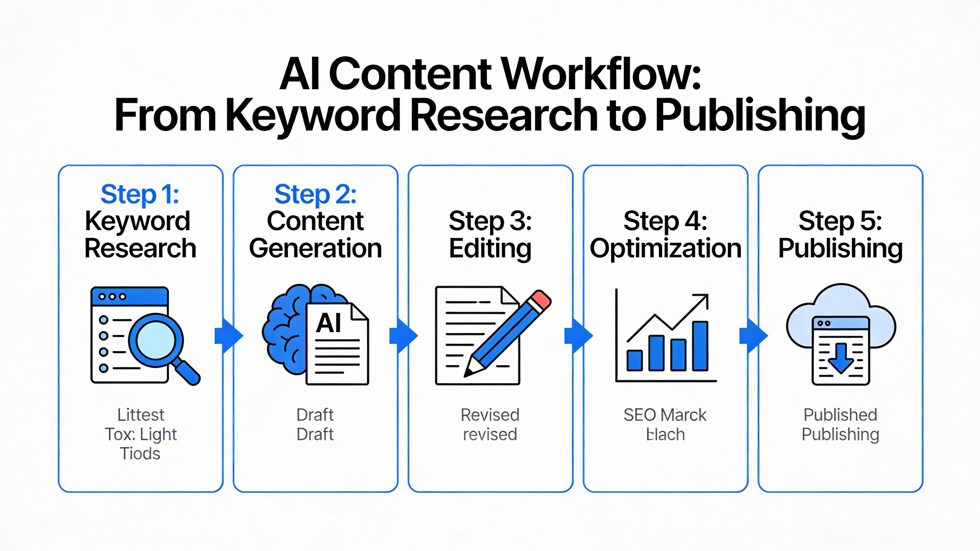 Infographic of AI-powered content creation workflow