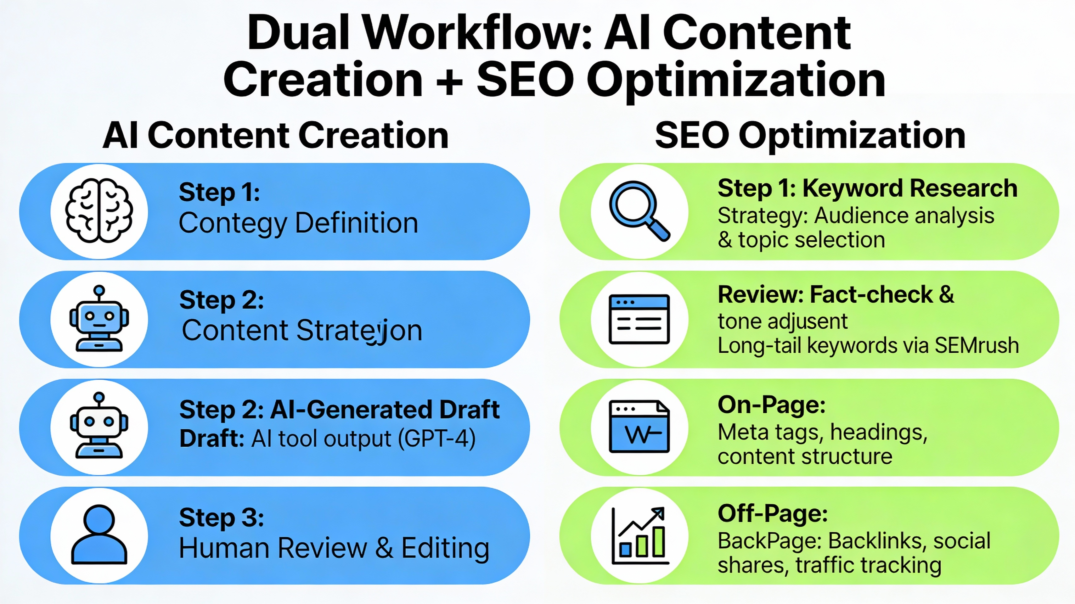 Infographic of AI‑SEO hybrid workflow