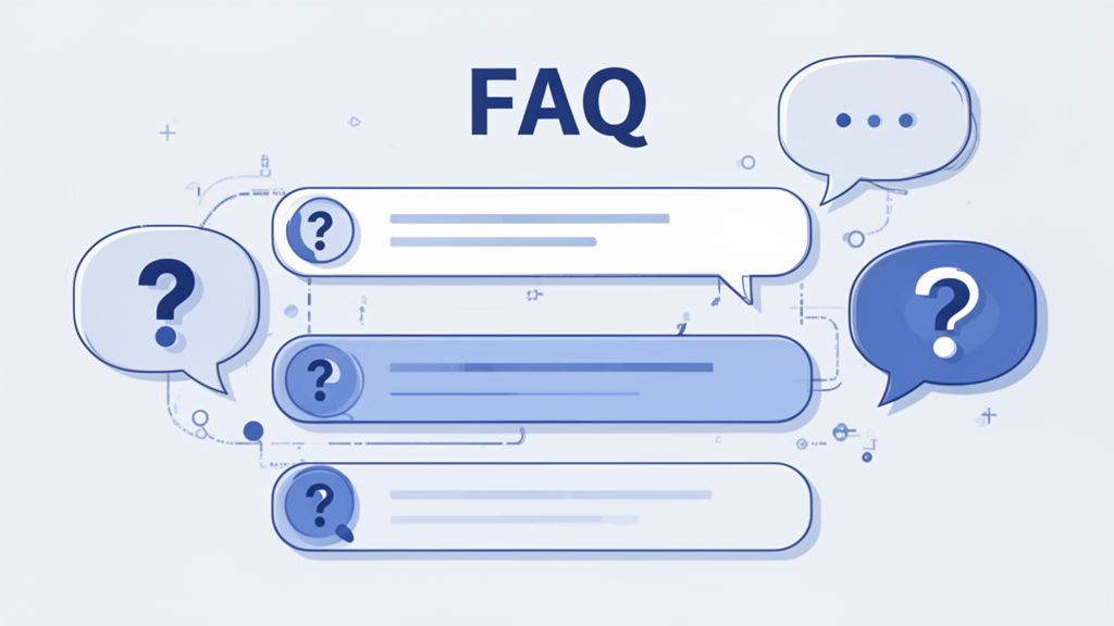 FAQ illustration showing common questions about content updates