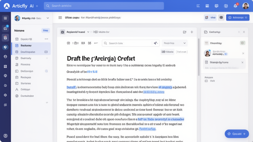 AI-generated content draft in the Articfly platform