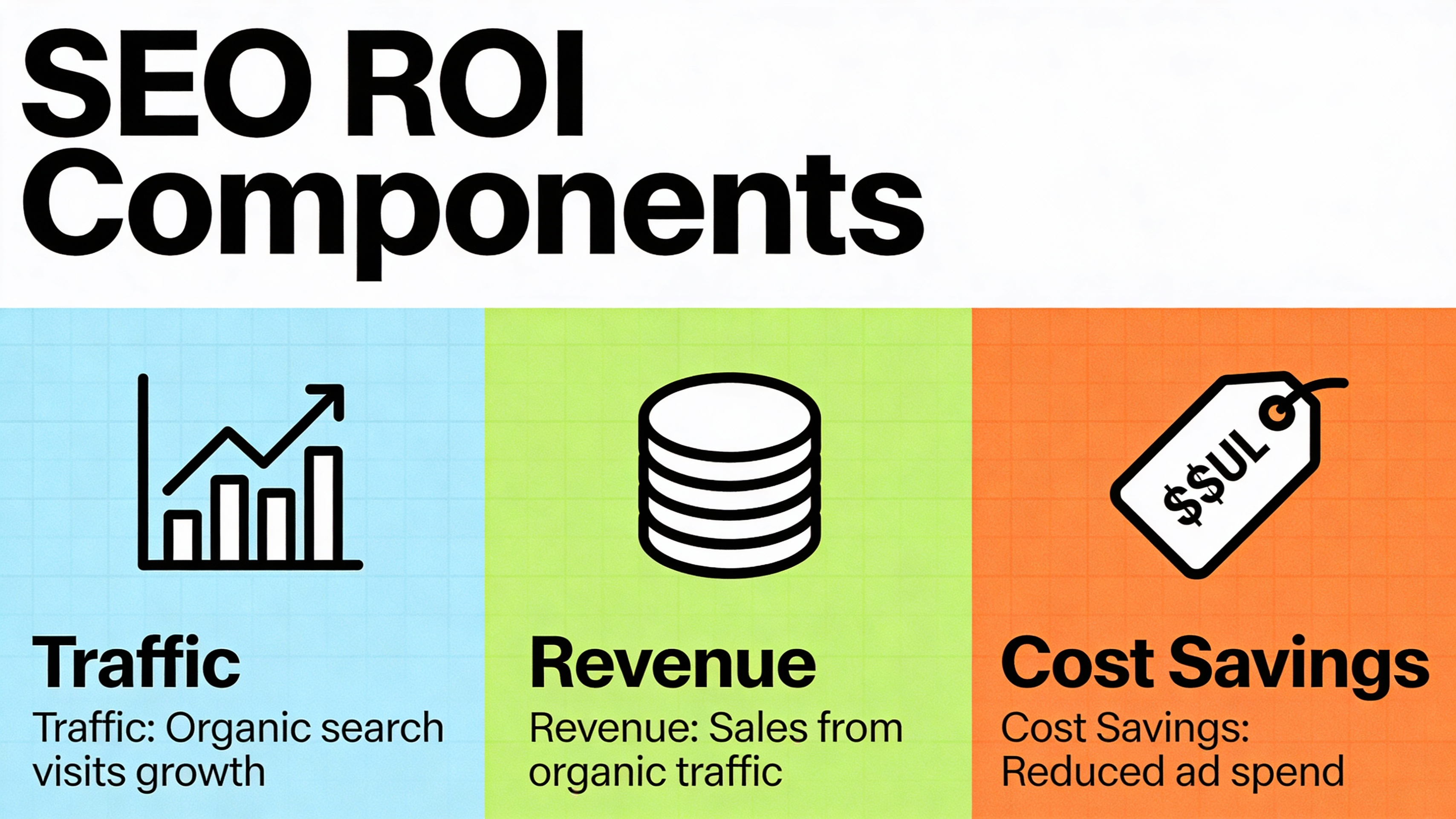 Infographic of SEO ROI components