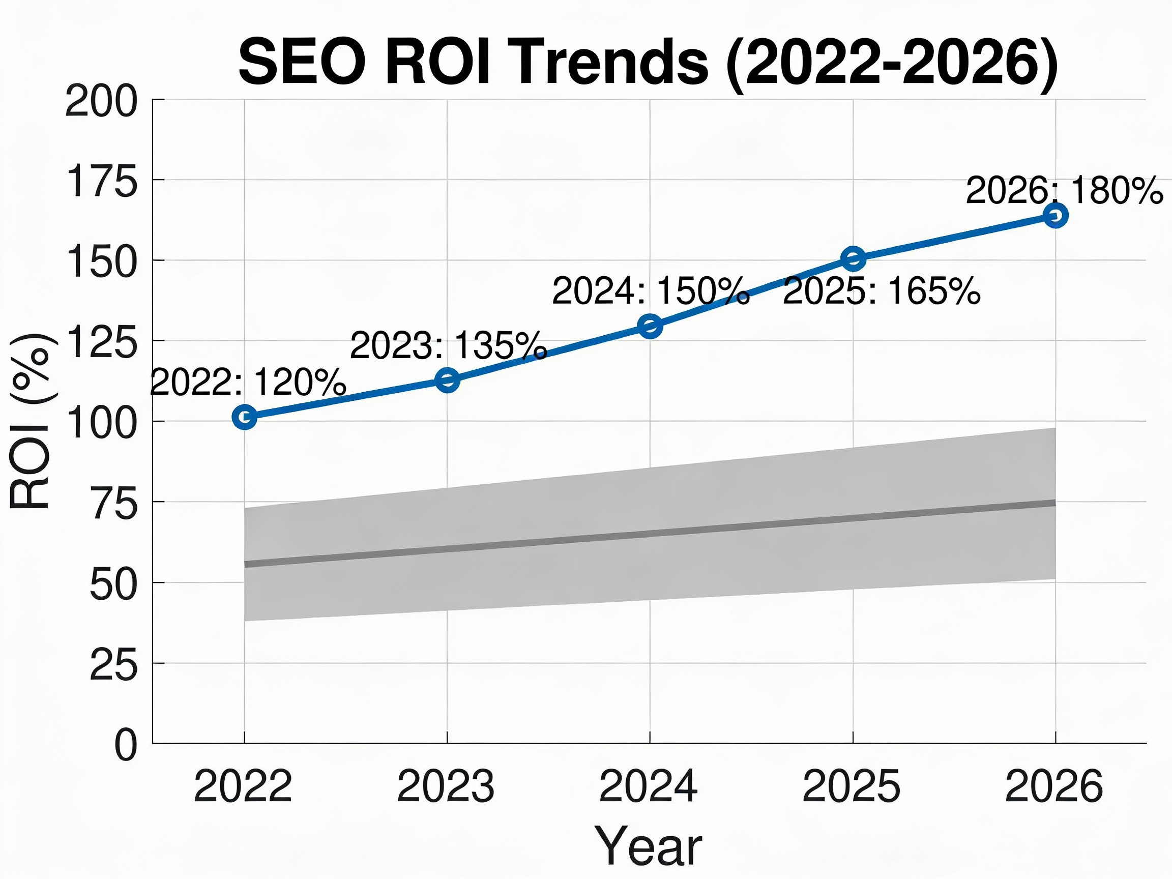 Line chart of SEO ROI growth 2022-2026