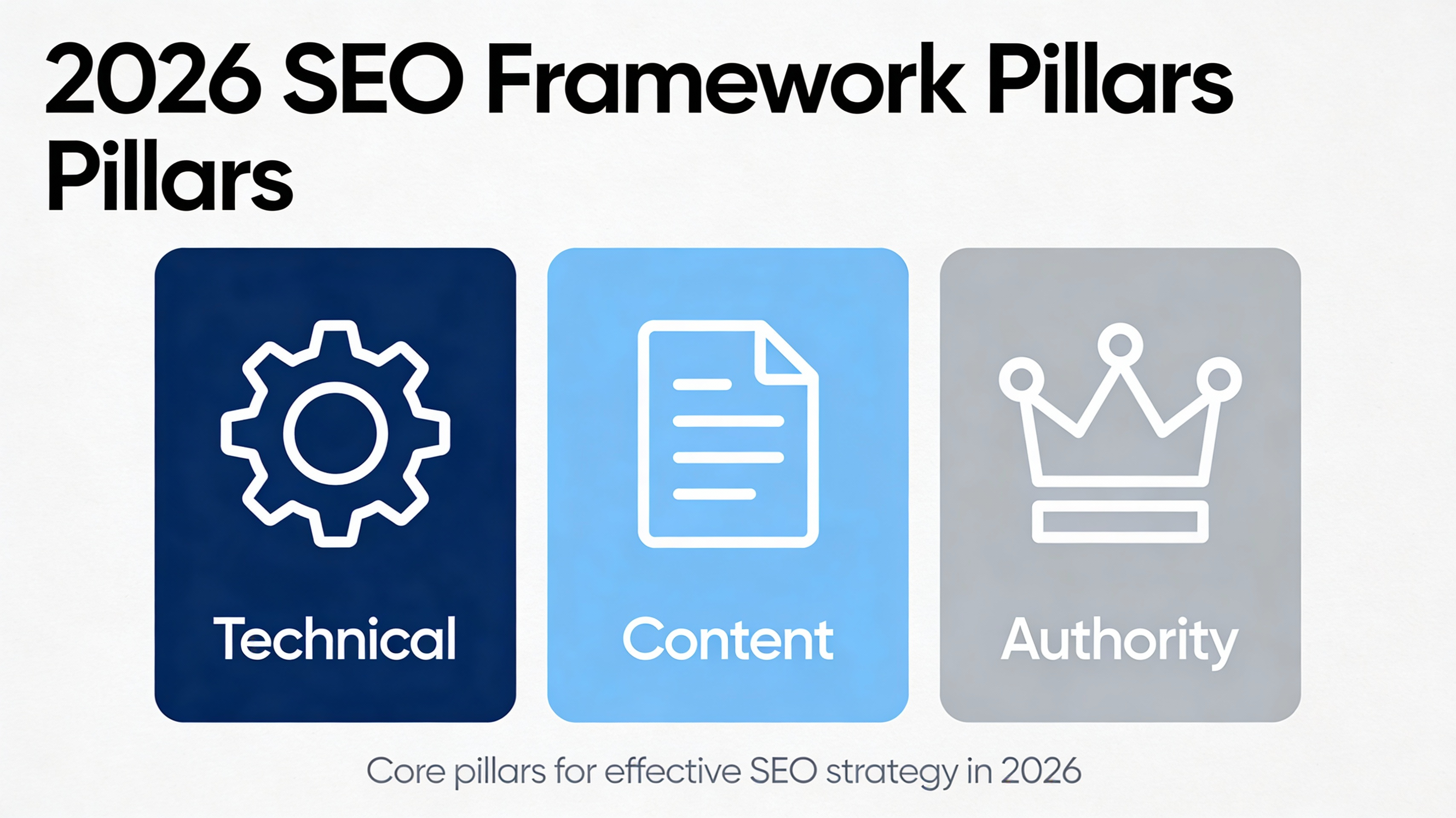 Infographic of the 2026 SEO framework pillars